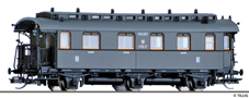 [Osobní vozy] → [Spěšné a osobní] → [3-osé pruské] → 16038: osobní vůz zelený s tmavě šedou střechou 2./3. tř.