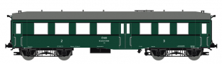 [Osobní vozy] → [Spěšné a osobní] → [4-osé „Altenberg“] → 120053: osobní vůz zelený s šedou střechou 2./3. tř.