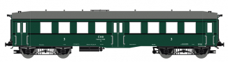 [Osobní vozy] → [Spěšné a osobní] → [4-osé „Altenberg“] → 120054: osobní vůz zelený s šedou střechou 3. tř.