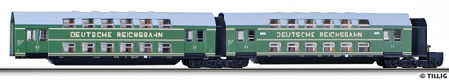 [Osobní vozy] → [Patrové] → [DB 13] → 13740: zelený s šedou střechou, střední díl