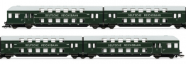 [Osobní vozy] → [Patrové] → [DB 13] → HN9519: čtyřdílná patrová jednotka tmavě zelená s šedou střechou