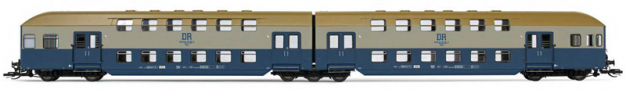 [Osobní vozy] → [Patrové] → [DB 13] → HN9522: dvoudílná patrová jednotka modrá-světle šedá s olivovou střechou