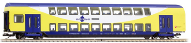 [Osobní vozy] → [Patrové] → [4-osé] → 01665 E: modrý-žlutý-bílý „metronom“ 1./2. tř.