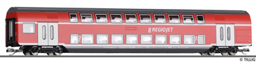 [Osobní vozy] → [Patrové] → [4-osé] → 16797: patrový vůz červený s logem „REGIOJET“ 2. tř.