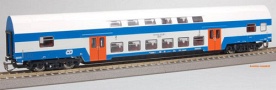 [Osobní vozy] → [Patrové] → [DBm] → 41263: středový patrový vůz modrý-bílý s oranžovými dveřmi