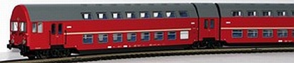 [Osobní vozy] → [Patrové] → [DBG] → 1972: pětidílná souprava červená s šedou střechou BDGgqe S-Bahn Halle