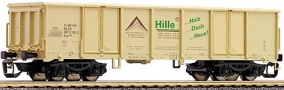 [Nákladní vozy] → [Otevřené] → [4-osé Eas] → 15232: vysokostěnný nákladní vůz okrový „Holz Fa. Hille“