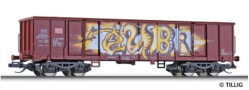 [Nákladní vozy] → [Otevřené] → [4-osé Eas] → 15246G: vysokostěnný nákladní vůz červenohnědý, graffiti