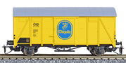 [Nákladní vozy] → [Kryté] → [2-osé Ztr (Glm)] → 3045: krytý nákladní vůz žlutý s šedou střechou „Chiquita”