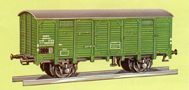 [Nákladní vozy] → [Kryté] → [2-osé s nízkou střechou] → 04132: krytý nákladní vůz zelený s šedou střechou