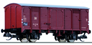 [Nákladní vozy] → [Kryté] → [2-osé s nízkou střechou] → 501605: krytý nákladní vůz červenohnědý s šedou střechou