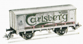 [Nákladní vozy] → [Kryté] → [2-osé s nízkou střechou] → 545/91/5: nákladní chladící vůz bílý s šedou střechou „Carlsberg“