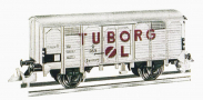 [Nákladní vozy] → [Kryté] → [2-osé s nízkou střechou] → 545/91/6: nákladní chladící vůz bílý s šedou střechou „Tuborg“