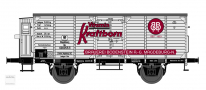 [Nkladn vozy] → [Kryt] → [2-os s nzkou stechou] → 113980: kryt nkladn vz bl s edou stechou „Vitamin Kraftborn, Brauerei Bodenstein AG Magdeburg“