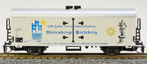 [Nákladní vozy] → [Kryté] → [2-osé chladicí, pivní a reklamní] → 500061: bílý se stříbrnou střechou ″Bahn-Perleberg″