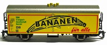 [Nákladní vozy] → [Kryté] → [2-osé chladicí, pivní a reklamní] → TB-1079: žlutý se stříbrnou střechou ″Bananen für alle″