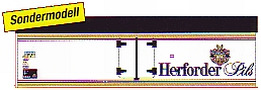 [Nákladní vozy] → [Kryté] → [2-osé chladicí, pivní a reklamní] → 500117: bílý s černou střechou ″Herforder Pils″