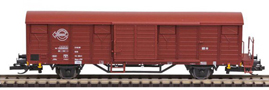 [Nákladní vozy] → [Kryté] → [2-osé Gbs] → 501373: nákladní vůz červenohnědý s brzdařskou plošinou s logem „Reisegepäck - Expressgut“