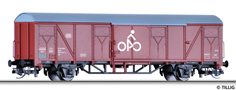 [Nkladn vozy] → [Kryt] → [2-os Gbs] → 17168 E: kryt nkladn vz ervenohnd s edou stechou „Fahrradwagen“