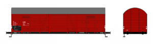 [Nákladní vozy] → [Kryté] → [2-osé Gl] → 0114009: krytý nákladní vůz červenohnědý s šedou střechou