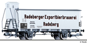 [Nákladní vozy] → [Kryté] → [2-osé chladicí] → 501721: chladicí vůz bílý s šedou střechou „Radeberger“