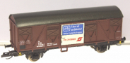 [Nákladní vozy] → [Kryté] → [2-osé Gs] → 450: krytý nákladní vůz červenohnědý na přepravu kol „Fahrrad am Bahnhof“