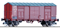 [Nákladní vozy] → [Kryté] → [2-osé F] → 01001: krytý nákladní vůz červenohnědý s černou střechou