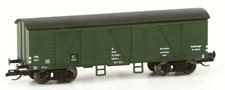 [Nákladní vozy] → [Kryté] → [4-osé ostatní] → 23263: krytý nákladní vůz zelený s černou střechou do pracovního vlaku