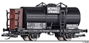 [Nákladní vozy] → [Cisternové] → [2-osé R (JATT)] → 502398: kotlový vůz tmavý s brzdařskou budkou „MEXPHALT SPRAMEX“