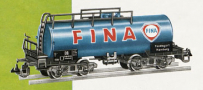 [Nkladn vozy] → [Cisternov] → [4-os s lvkou Ra] → 5411: kotlov vz modr s logem „FINA“