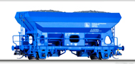 [Nákladní vozy] → [Samovýsypné] → [2-osé Fcs/Tds] → 01679: modrý s nákladem „Pressnitztalbahn“