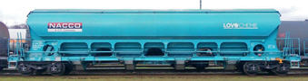 [Nákladní vozy] → [Samovýsypné] → [4-osé Facs] → 501669: nákladní samovýsypný vůz modrý „Lovochemie“