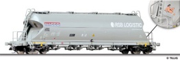 [Nákladní vozy] → [Samovýsypné] → [4-osé na uhelný prach] → 501097: šedý ″RSB Logistic″, graffiti na čelní straně