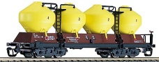 [Nákladní vozy] → [Samovýsypné] → [4-osé Uacs (Raj)] → 95121: červenohnědý se žlutými nádobami