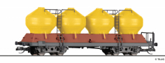 [Nákladní vozy] → [Samovýsypné] → [4-osé Uacs (Raj)] → 15860: nákladní samovýsypný vůz červenohnědý se žlutými nádobami