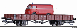 [Nákladní vozy] → [Nízkostěnné] → [2-osé Rm] → 14665: nízkostěnný nákladní vůz červenohnědý ložený dodávkou Matador