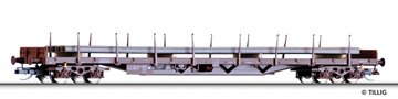 [Nákladní vozy] → [Nízkostěnné] → [4-osé plošinové Rgs] → 18108: nákladní plošinový vůz červenohnědý s nákladem kolejnic