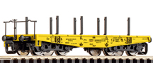 [Nákladní vozy] → [Nízkostěnné] → [4-osé plošinové] → 37577: plošinový nákladní vůz žlutý s klanicemi