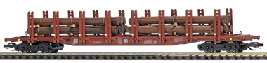[Nákladní vozy] → [Nízkostěnné] → [4-osé plošinové Snps] → 31137: červenohnědý s nákladem svazků ocelových prutů