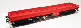 [Nákladní vozy] → [Nízkostěnné] → [6-osé nízkostěnné] → NW52053: nízkostěnný nákladní vůz červený s černým rámem