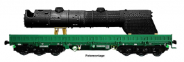 [Nákladní vozy] → [Nízkostěnné] → [6-osé nízkostěnné] → NW52061: nízkostěnný nákladní vůz zelený  do pracovního vlaku s nákladem kotle lokomotivy BR 41