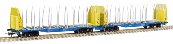 [Nákladní vozy] → [Nízkostěnné] → [dvojité jednotky Sggmrrs 90] → T657001: dvojitá jednotka na přepravu dříví modrá-žlutá „ČD-Cargo“