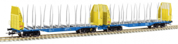 [Nákladní vozy] → [Nízkostěnné] → [dvojité jednotky Sggmrrs 90] → T657009: dvojitá jednotka na přepravu dříví modrá-žlutá „ČD-Cargo“
