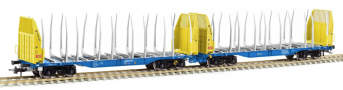 [Nákladní vozy] → [Nízkostěnné] → [dvojité jednotky Sggmrrs 90] → T657004: dvojitá jednotka na přepravu dříví modrá-žlutá „ČD-Cargo“