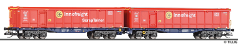 [N�kladn� vozy] &rarr;&nbsp;[N�zkost�nn�]&nbsp;&rarr;&nbsp;[dvojit� jednotky InnoWaggon 2x40&prime;]&nbsp;&rarr;&nbsp;15081: dvojit� n�kladn� v�z InnoWaggon 2x40&prime; s n�kladem dvou kontejner� „ScrapTainer“
