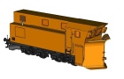 [Nákladní vozy] → [Speciální] → [Sněhové pluhy] → 80074: oranžový sněhový pluh kosntrukce „Meiningen”