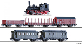 [Soupravy] → [S lokomotivou] → 01721: set parní lokomotivy BR89 a tří nákladních a dvou osobních vozů