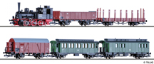 [Soupravy] → [S lokomotivou] → 01752: set parní lokomotivy BR89, tří nákladních a dvou osobních vozů