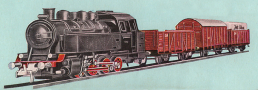 [Soupravy] → [S lokomotivou] → 159/3: set parní lokomotivy BR 81 a tří nákladních vozů