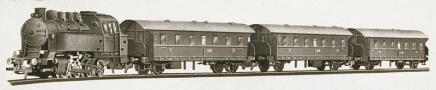 [Soupravy] → [S lokomotivou] → 159/4: set parní lokomotivy BR 81 a tří osobních vozů
